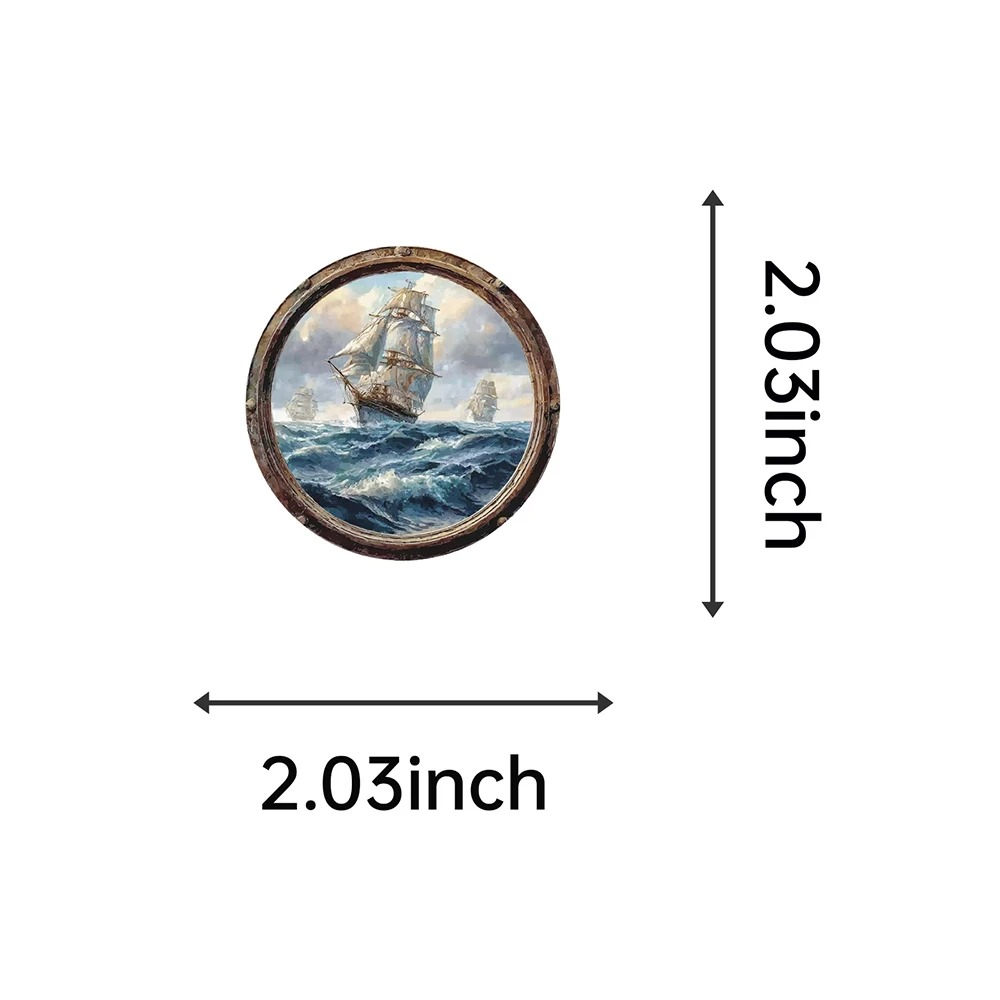 10/30/50 قطعة الرجعية بحري الكتابة على الجدران ملصقات الكرتون مرساة السفينة المنارة ملصق مائي لعبة DIY بها بنفسك دفتر الهاتف المحمول كول PET ملصق #3