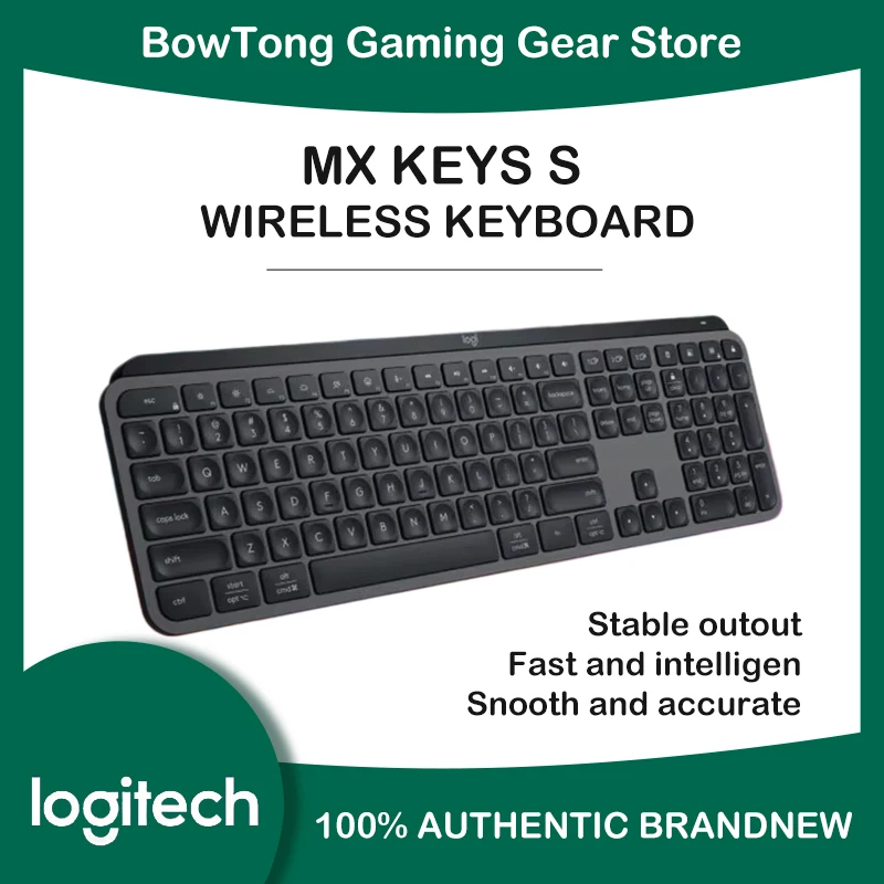 Logitech MX Keys S Wireless Bluetooth Keyboard Upgraded Full Size 108 Keys Rechargeable Backlit Custom Office Combo Set