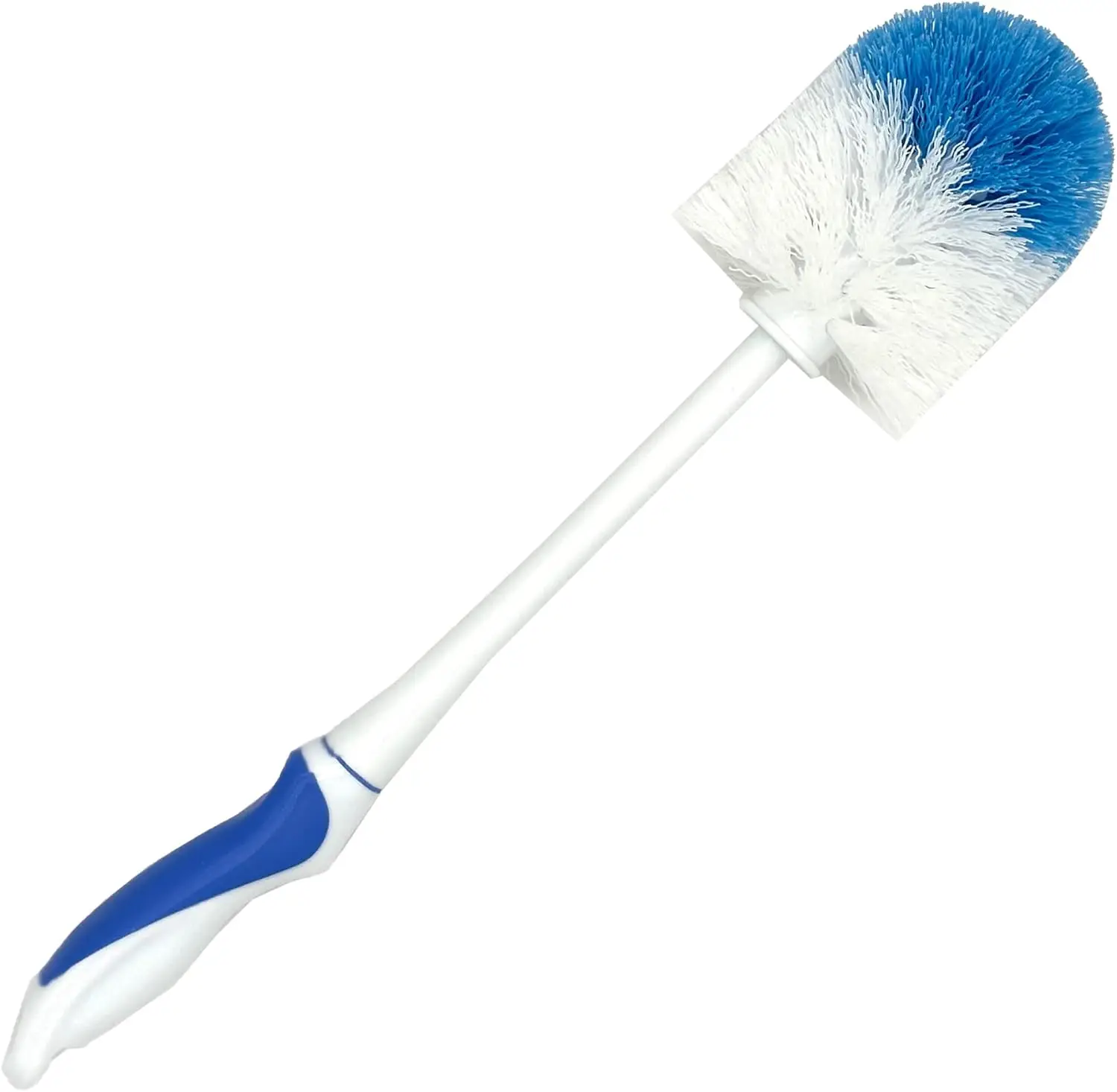 

Heavy-Duty Round Toilet Brush with Sturdy Handle for Thorough Cleaning - All Plastic, Rust-Proof, Ergonomic Design - 15" Length