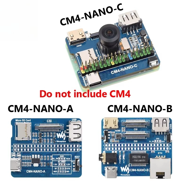 Original CM4-NANO-A/B/C Ultra Mini IO Board for Raspberry Pi CM4 Expansion