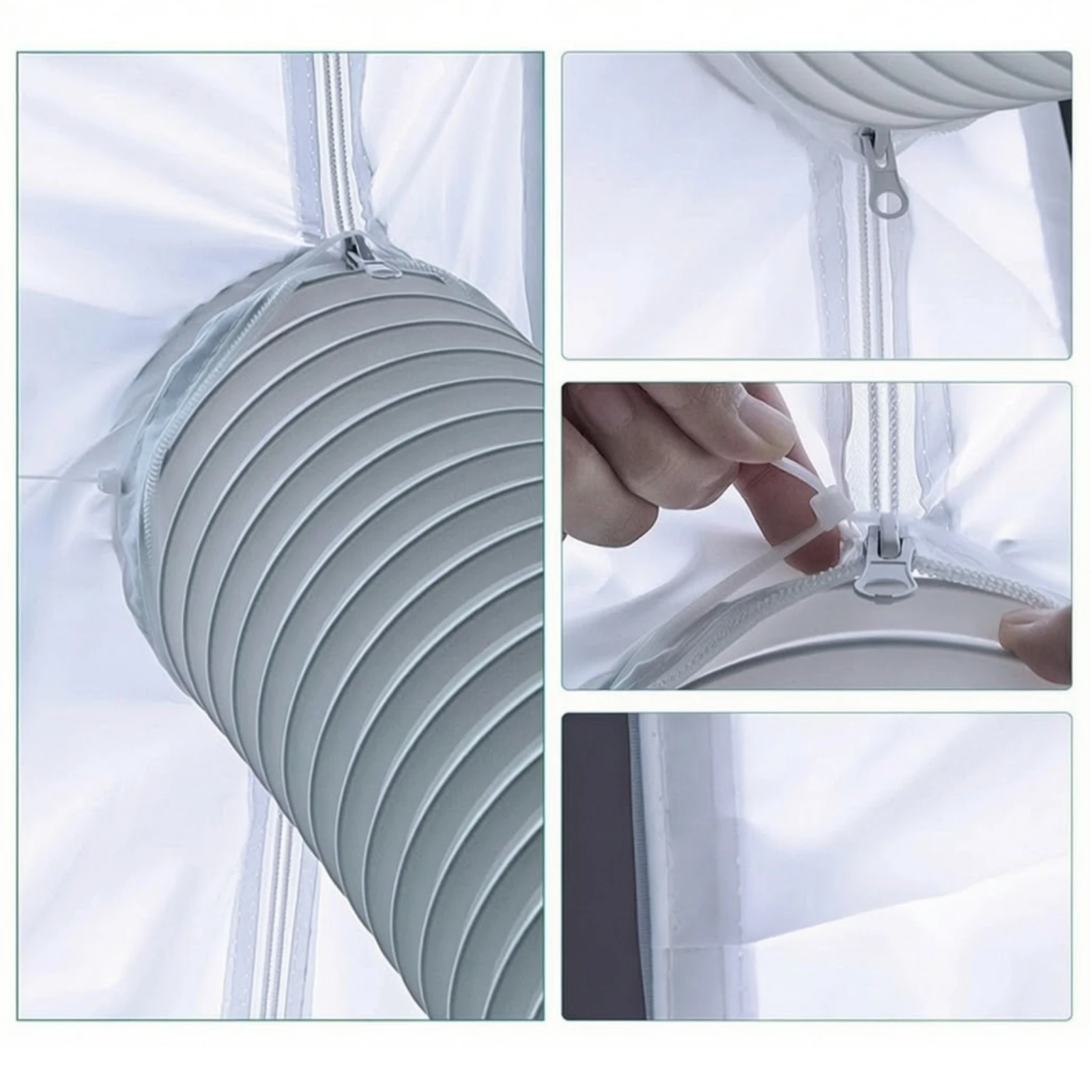 Air Conditioner Window Seal with Zipper Zippered Window Seal Kit with Zipper Rectangular Adjustable
