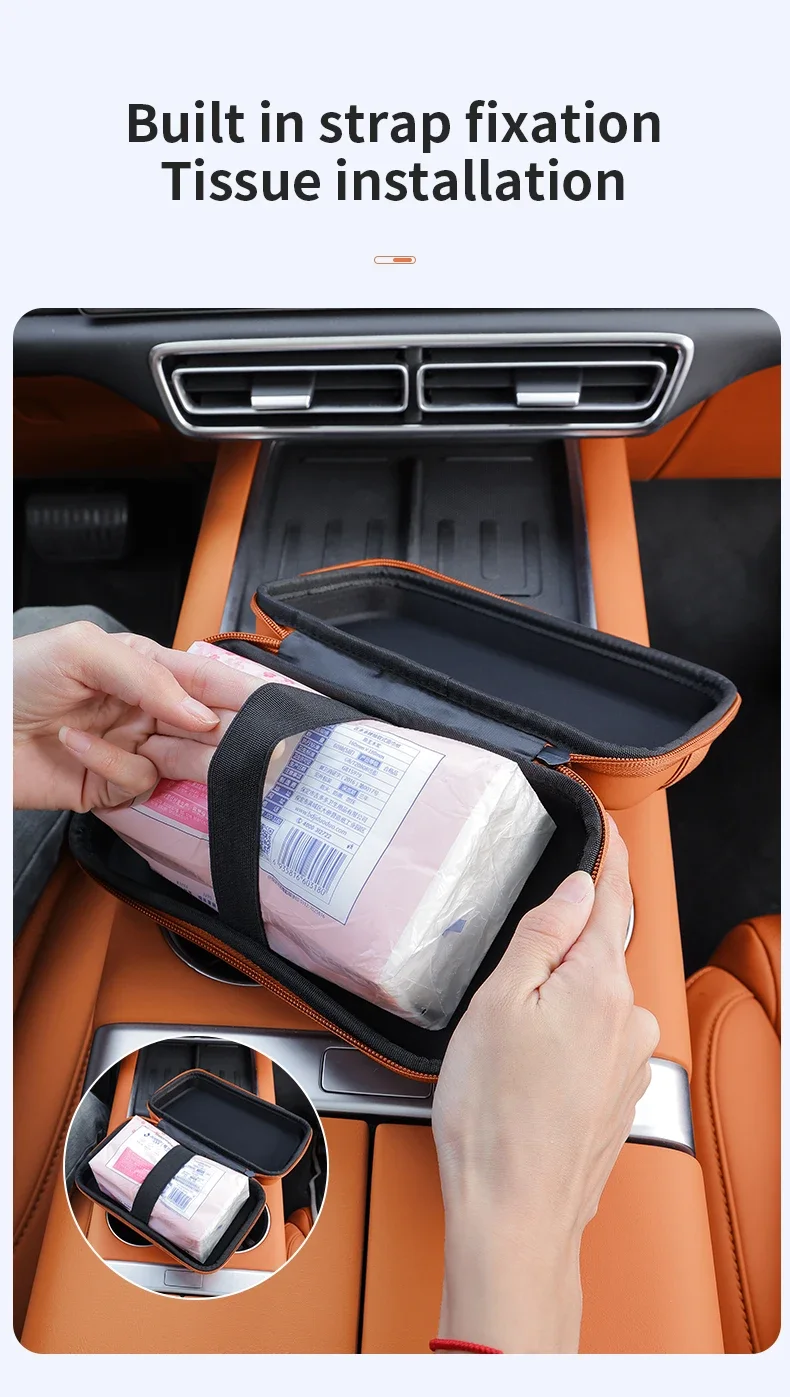 Premium Leder Auto-Taschentuchhalter für die Rückenlehne, Serviettenspender für die Armlehne, universeller Organizer für Papierhandtücher im Auto – Detail 5