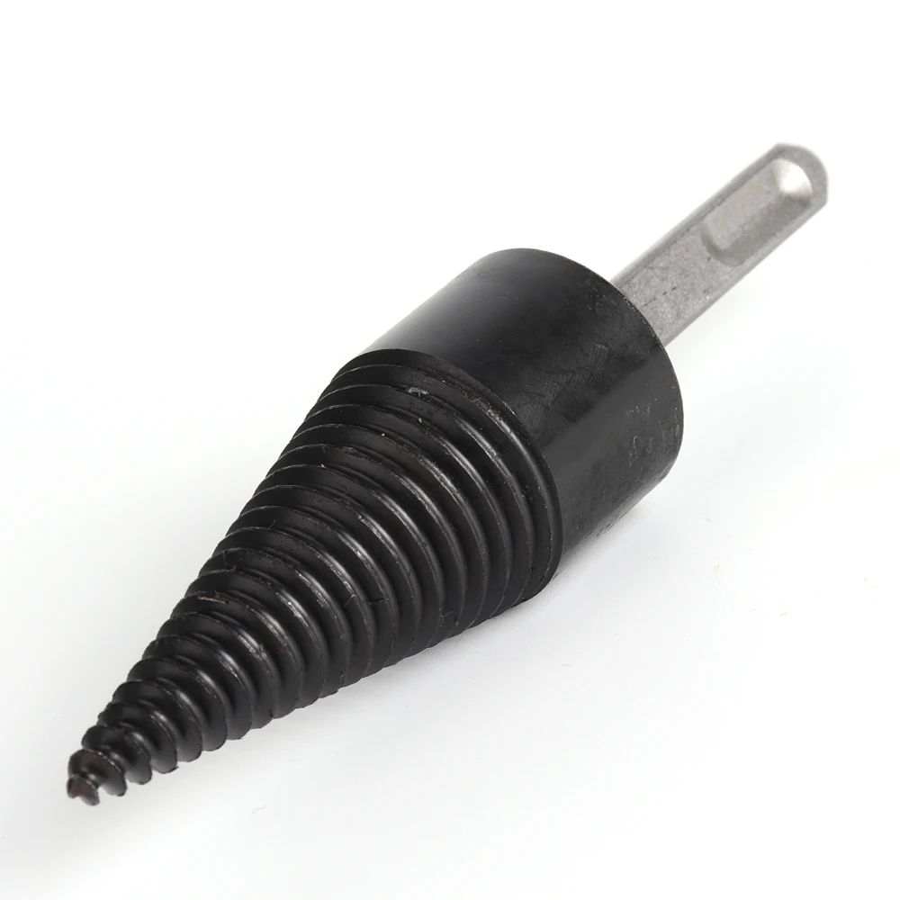 Foret à cône pour fendeuse de bois de chauffage, tige carrée hexagonale ronde, brise-bois fendu, outils de travail de calcul, 32mm, 38mm, 42mm,