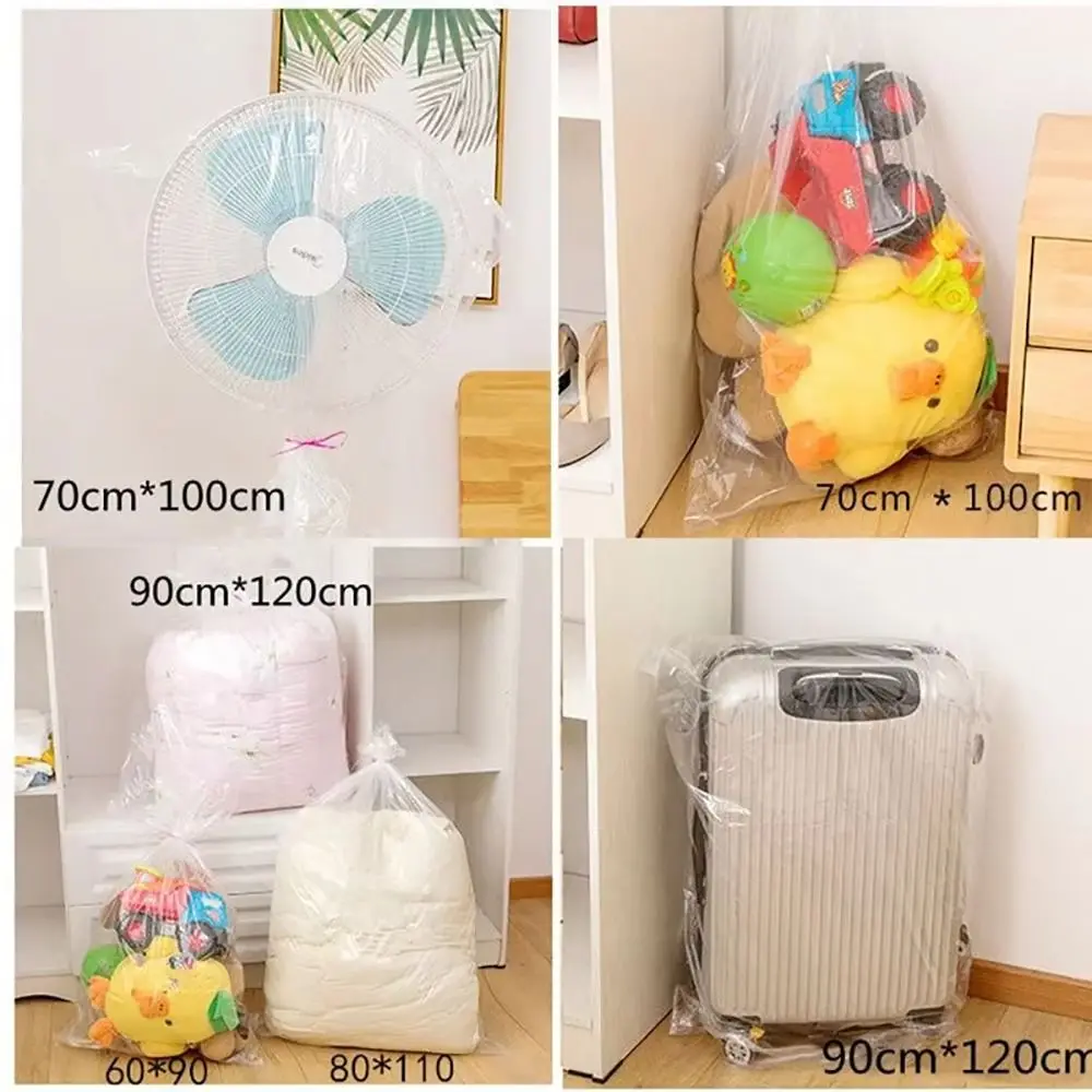 1 قطعة حقيبة بلاستيكية سميكة تتحرك S/M/L/XL/XXL ملابس شفافة حقيبة تخزين اللحاف مقاوم للماء الغبار حقيبة تعبئة الأمتعة