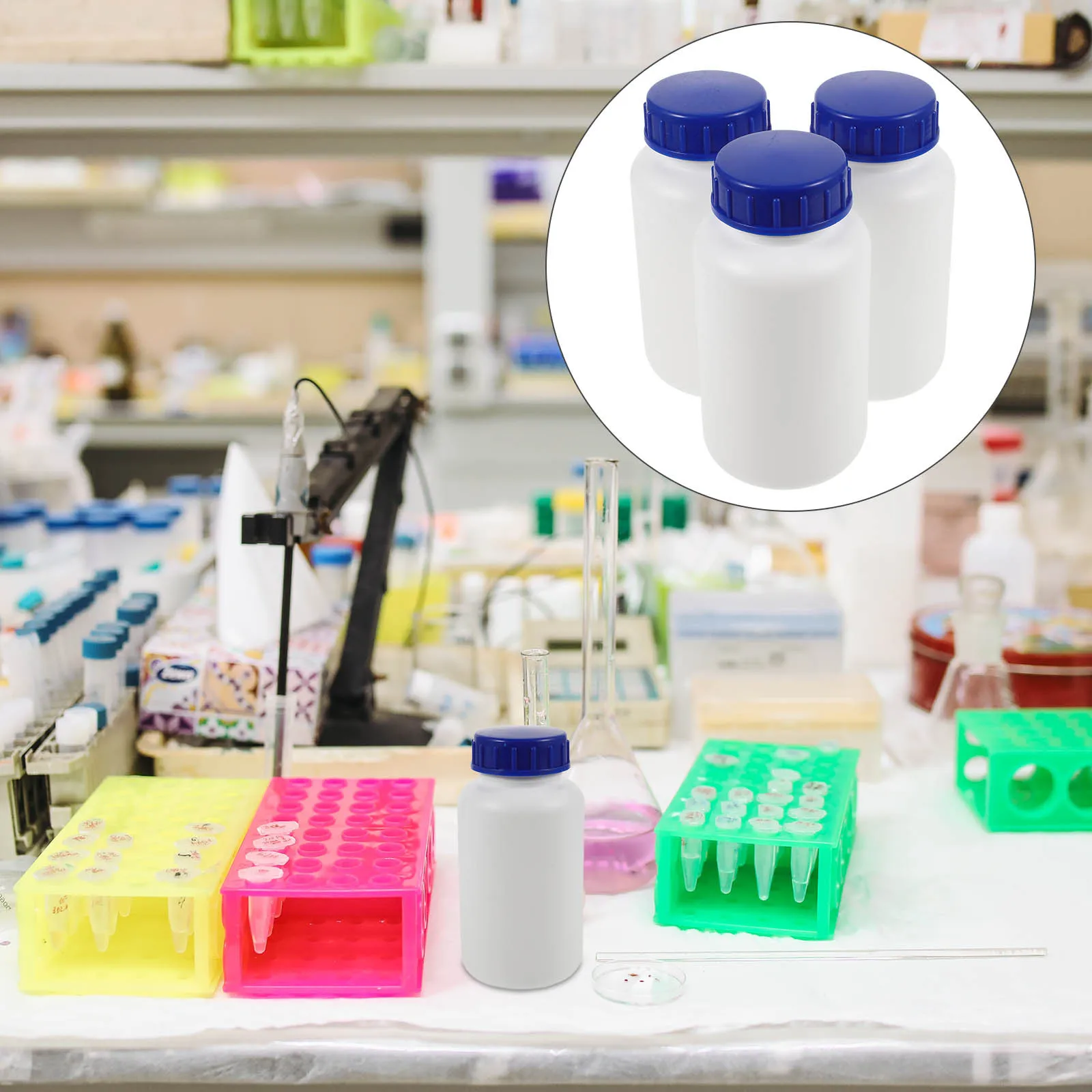 

3Pcs Reagent Bottles 500ml Chemical Storage Container Refillable Sample Bottles Laboratory Liquid Containers Sample Containers