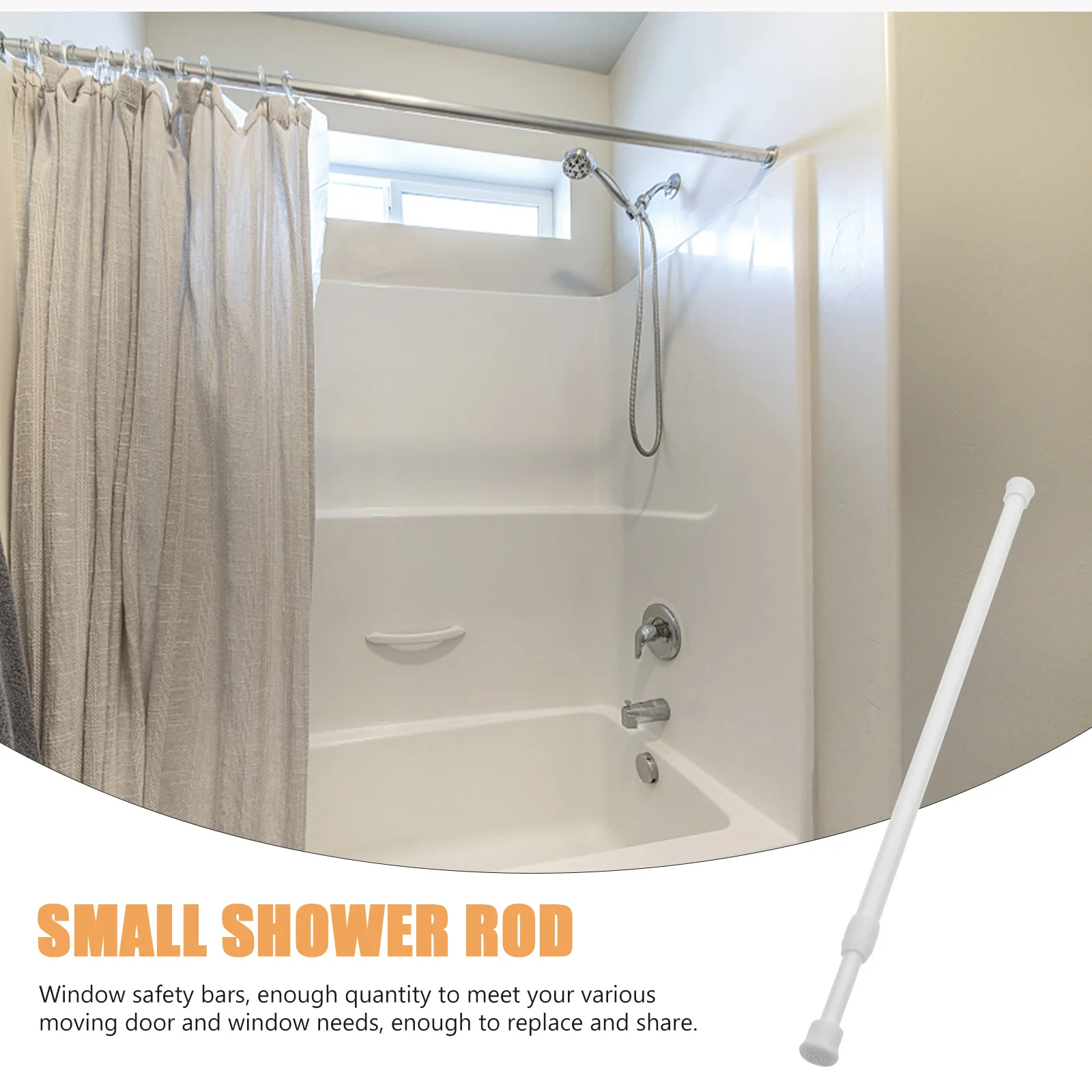 4 قطعة حامل الستار المضادة للانزلاق قضيب التوتر لنافذة شريط الأمان قابل للتعديل خزانة بار تمديد قضيب لا الحفر سهلة التركيب