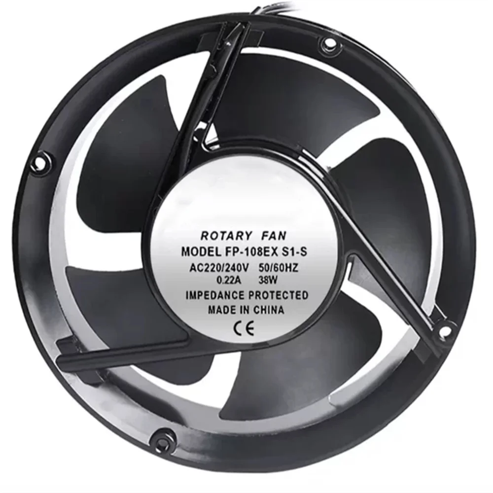 FP-108EX S1-S 172x150x51mm AC 220V 0.22A 38W High Speed Axial Cooling Fan Industrial Exhaust Ventilation Fan for Cabinet Server
