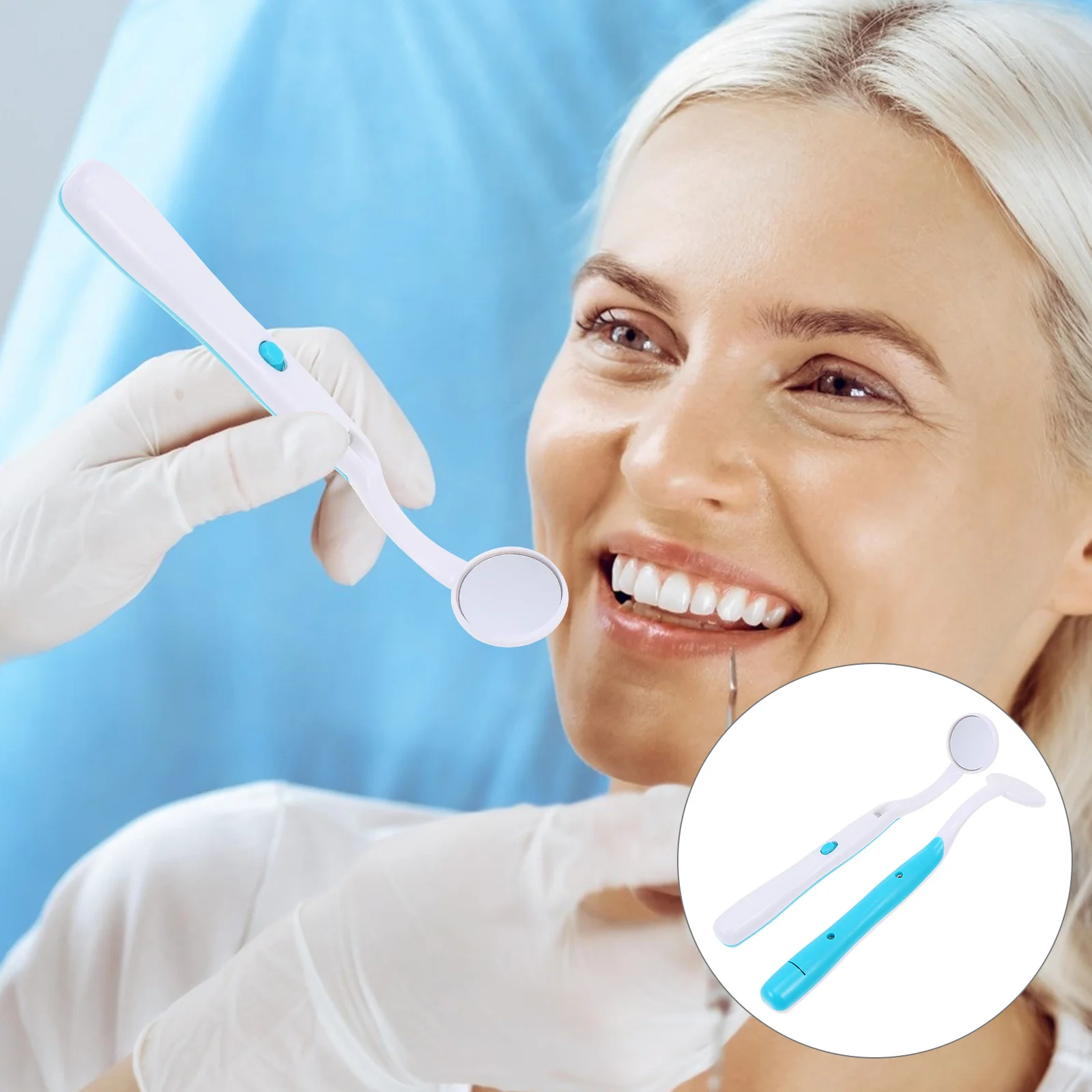 2Pcs Premium LED Dental Mirror Strong ABS Build Clear Lighted View for Oral Inspection Reliable Dentist Tools for Home Or Clinic