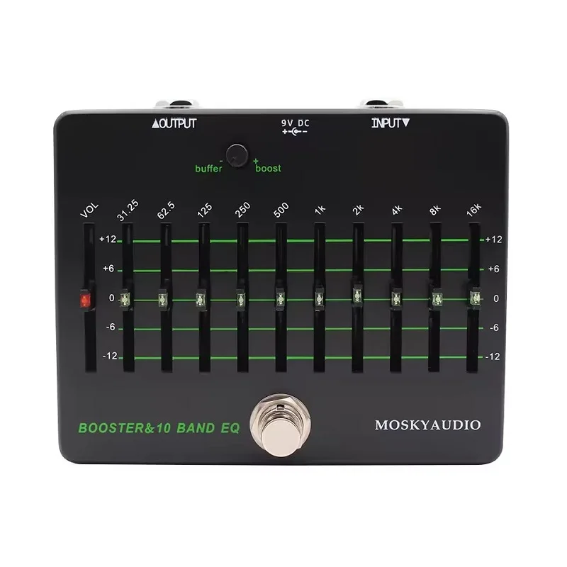 

MOSKY BOOSTER 10 BAND EQ Guitar Bass Instrument Accessories Qualizer With Clean Buffer Boost Guitar Bass Pedal