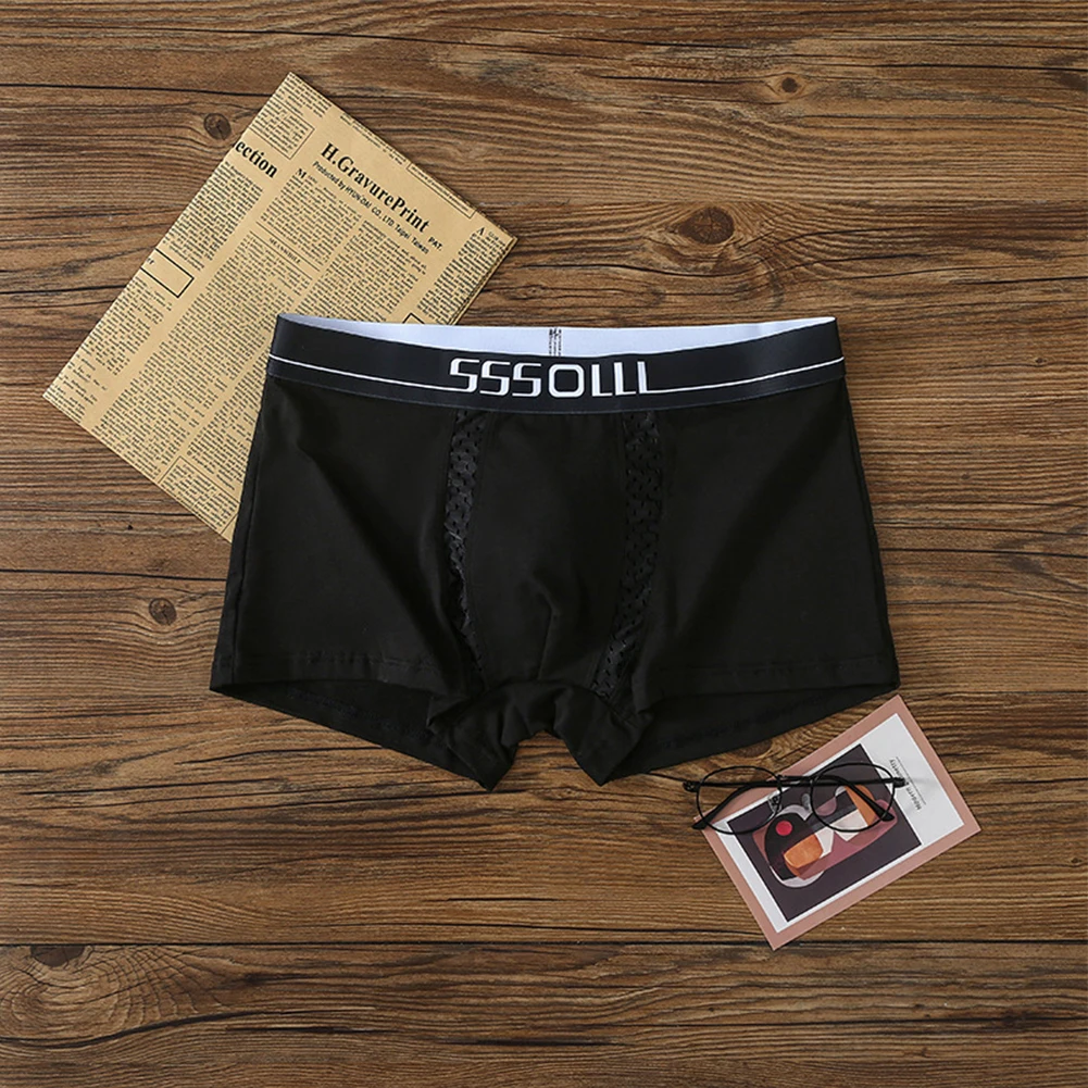 남성 복서 단색 스트레치 트렁크 언더팬츠 속옷, 청소년 복서 브리프, 통기성 복서 반바지