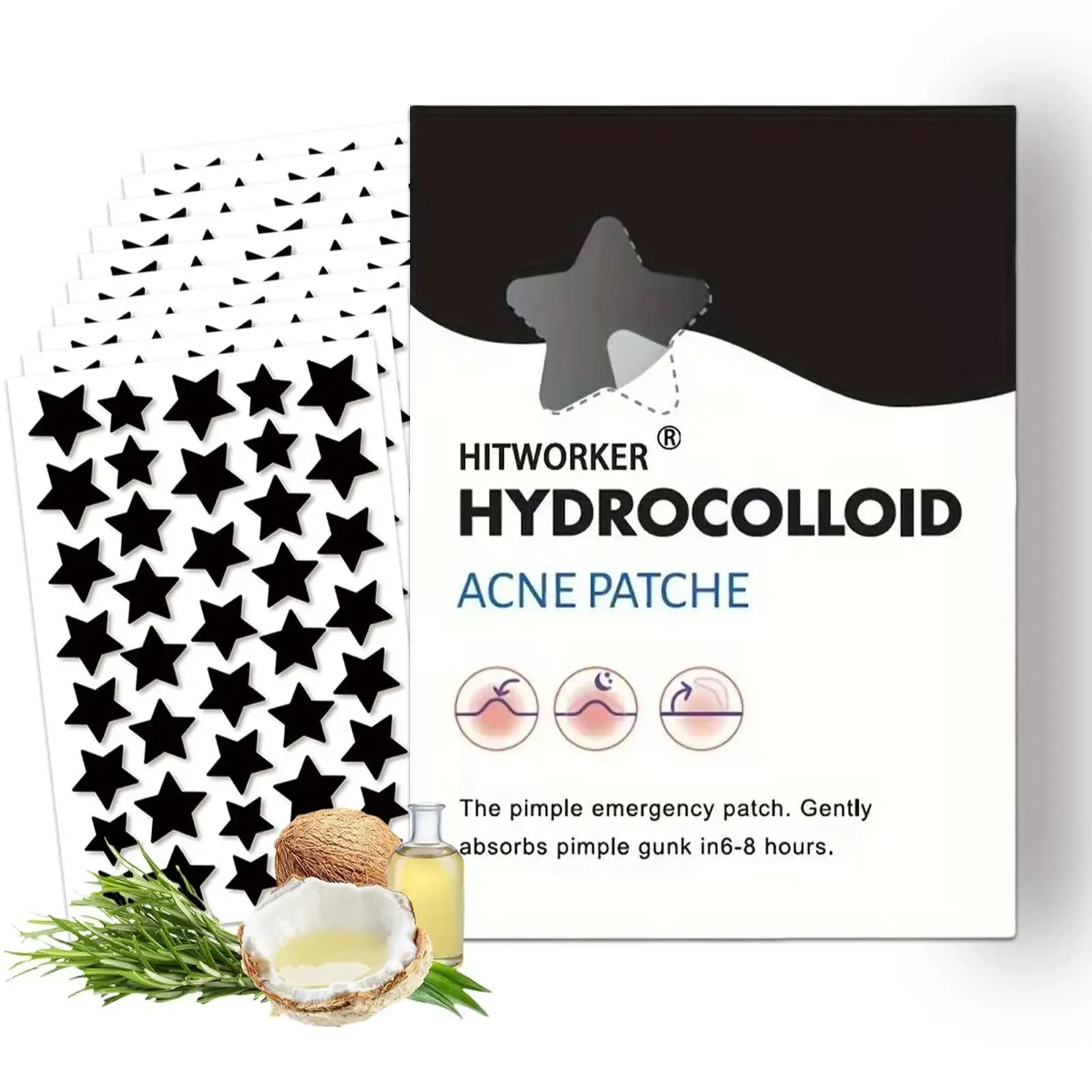 Star Shaped Hydrocolloid Acne Patch 200/400 Pieces/Box Acne Patch, Alcohol Free, Gentle and Non Irritating Absorption Acne Patch