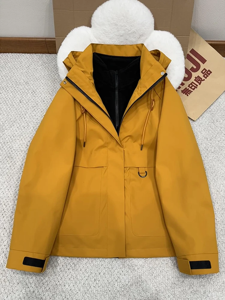 

Водонепроницаемая демисезонная куртка унисекс для активного отдыха и работы, приталенный крой, длинный рукав, на молнии, с капюшоном