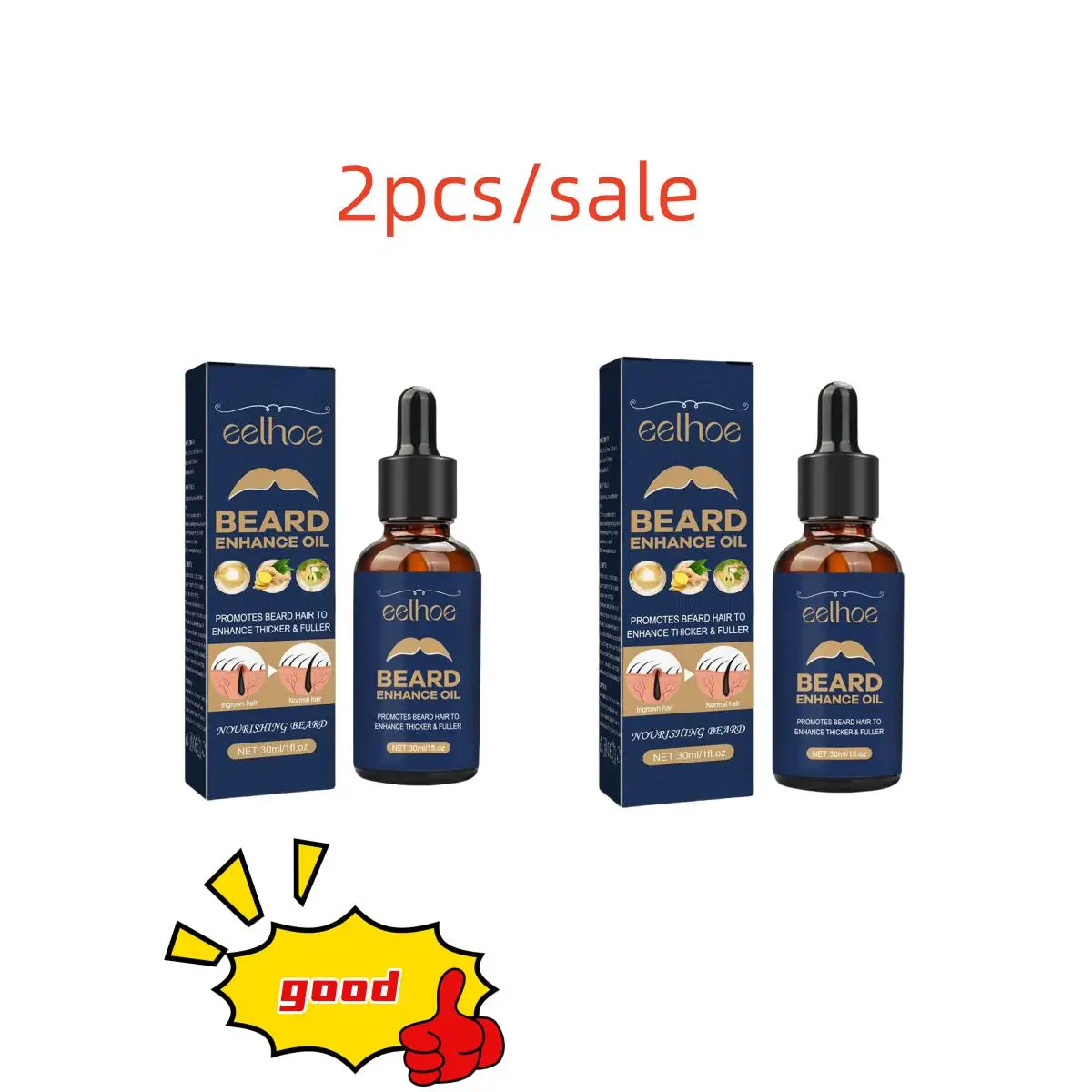 2 Stuks Natuurlijke Baardgroei Olie Vochtinbrengende Gladmakende Hulpmiddelen Heren Baard Olie Conditioner Baardverzorging