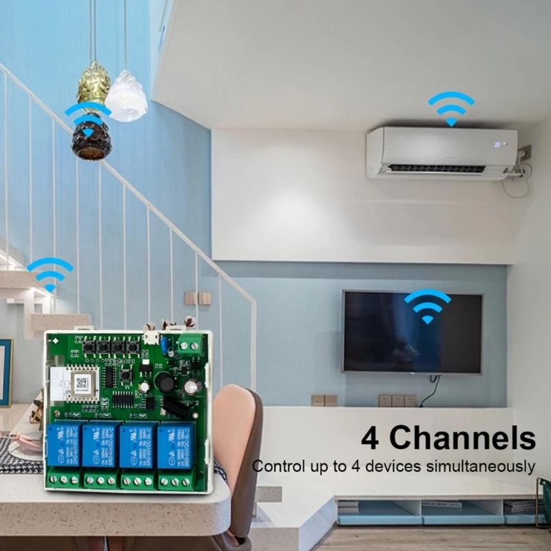 ZG-005-RF Zigbee3.0 Tuya Relay-Switch 4CH لوحة مفاتيح الإضاءة غطاء دعم التحكم الصوتي 433 ميجا هرتز دروبشيبينغ