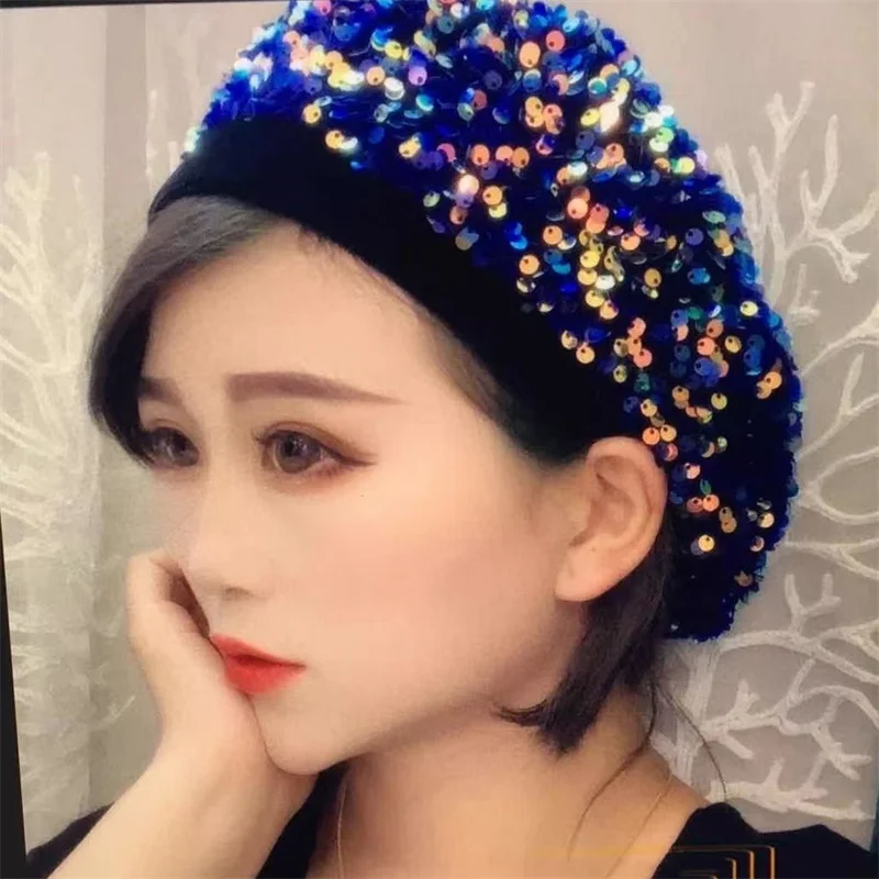 Glitter Sequin Hat Festival For Women Shiny Casual Fashion Chic Cap Outdoors Streetwear Female Headwear Fashion Fashion