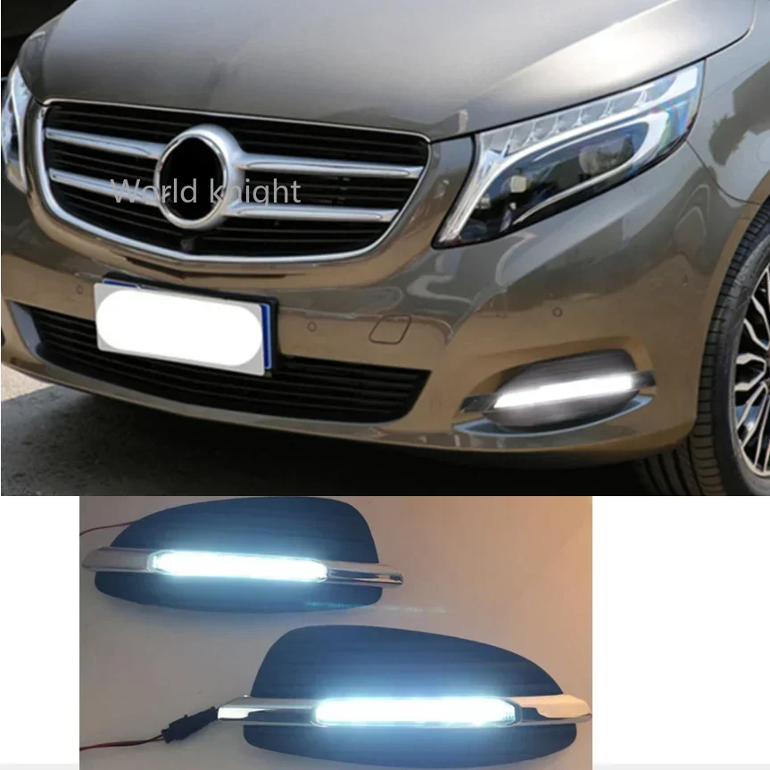 1 Set DRL For Mercedes Benz V250 V260 V-Class Vito 2016 2017 2018 2019 Daylight Car LED DRL Daytime Running Lights Fog Lamp