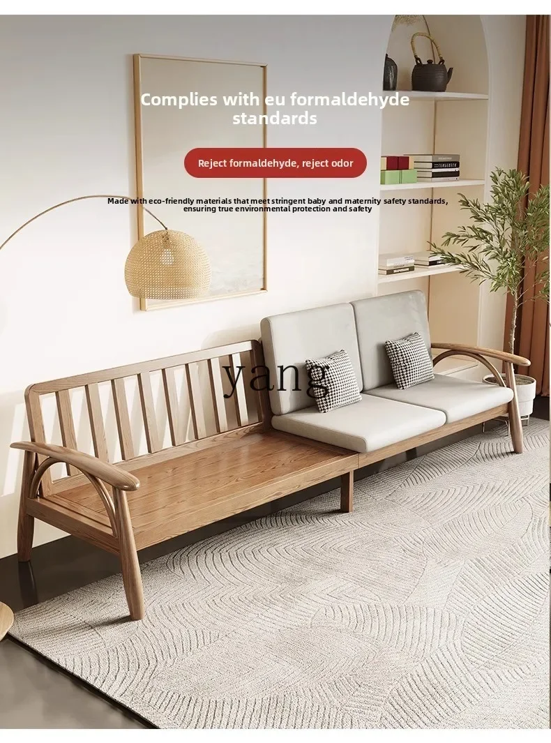 CX new Chinese solid wood sofa living room small apartment Zen sofa coffee table combination