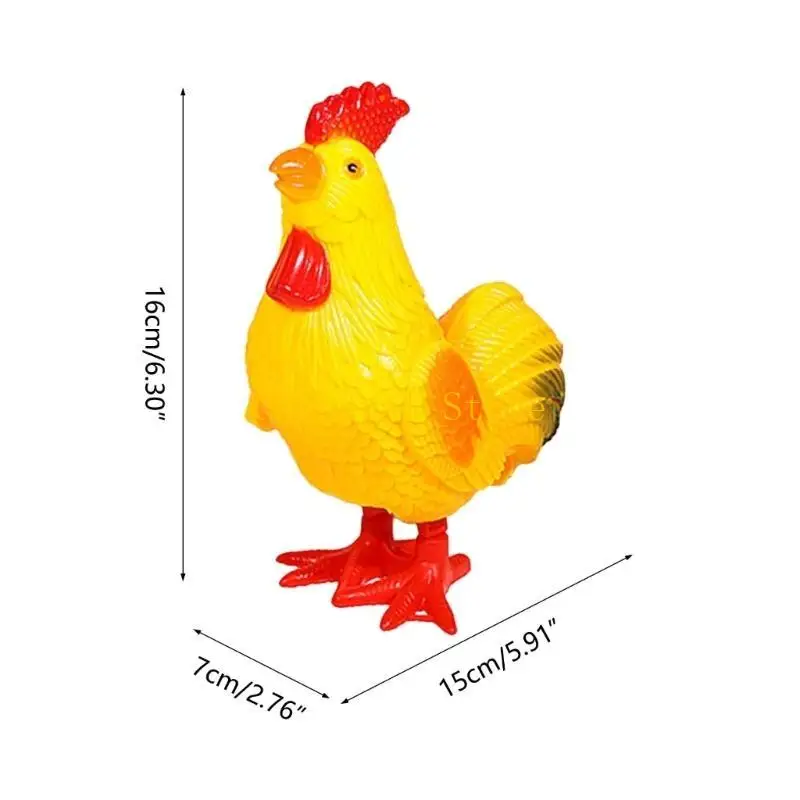 E7CE Creative Window Decoration Vintage Rooster Hopping What Up Toy Prank Robot