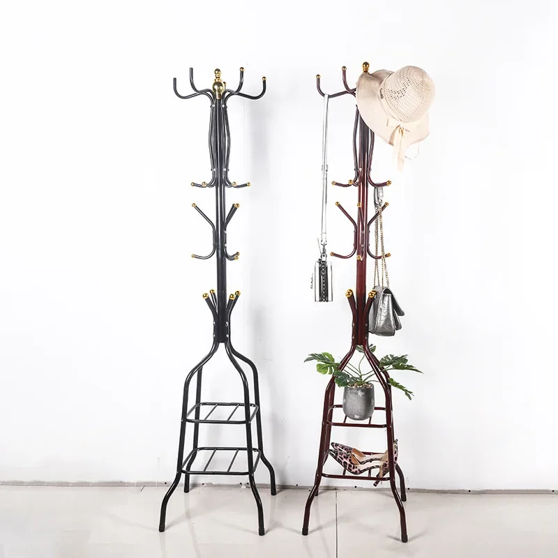 Clothing Racks Iron Hat Hanger Living Room Coat Rack Entrance Bedroom Hanger Retro Simple Hanging Bag Floor Clothes Hanger Stand