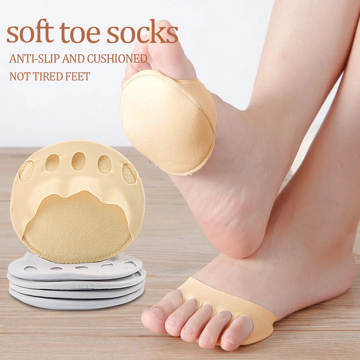 1 pairs Five Toes Forefoot Pads for Women High Heels Halfinsoles calluses CornsFoot care Absorbs Shock socks Toe Pad Inserts