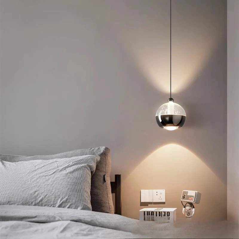 Lifting and touching bedside chandelier Modern minimalist creative light luxury small chandelier Bar decorative atmosphere light