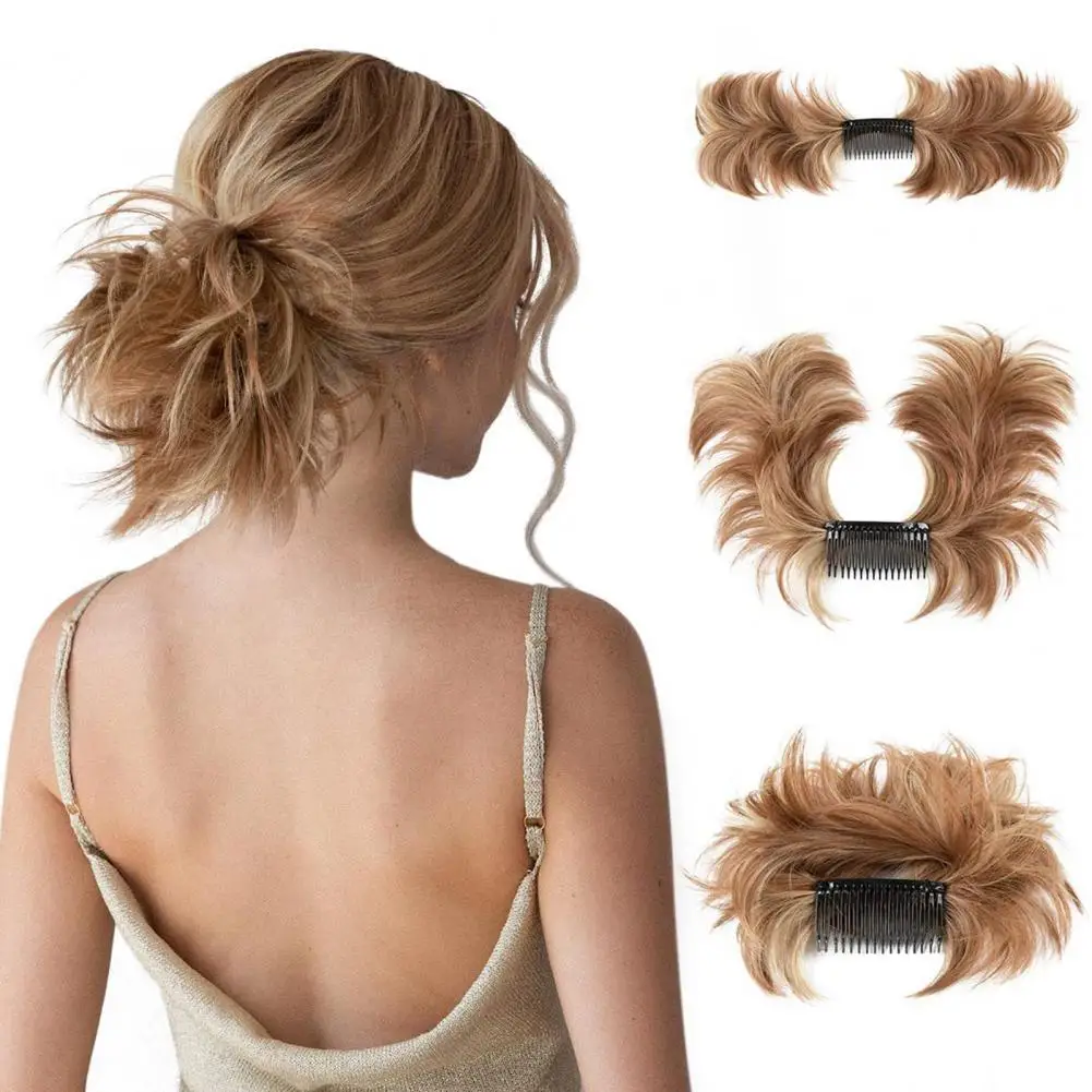 Cabelo Sintético Resistente ao Calor, The Messenger Bun Feito de Alta Qualidade, Totalmente Combinado com Clipes, Material Premium On the basi basi