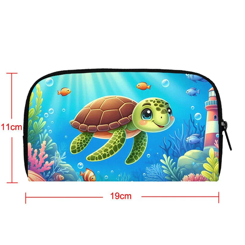 Cartoon Whale Shark Turtle Wallet Underwater Sea Animals ID Credit Card Holder Long Wallets Coin Money Bag Clutch Zipper Pouch