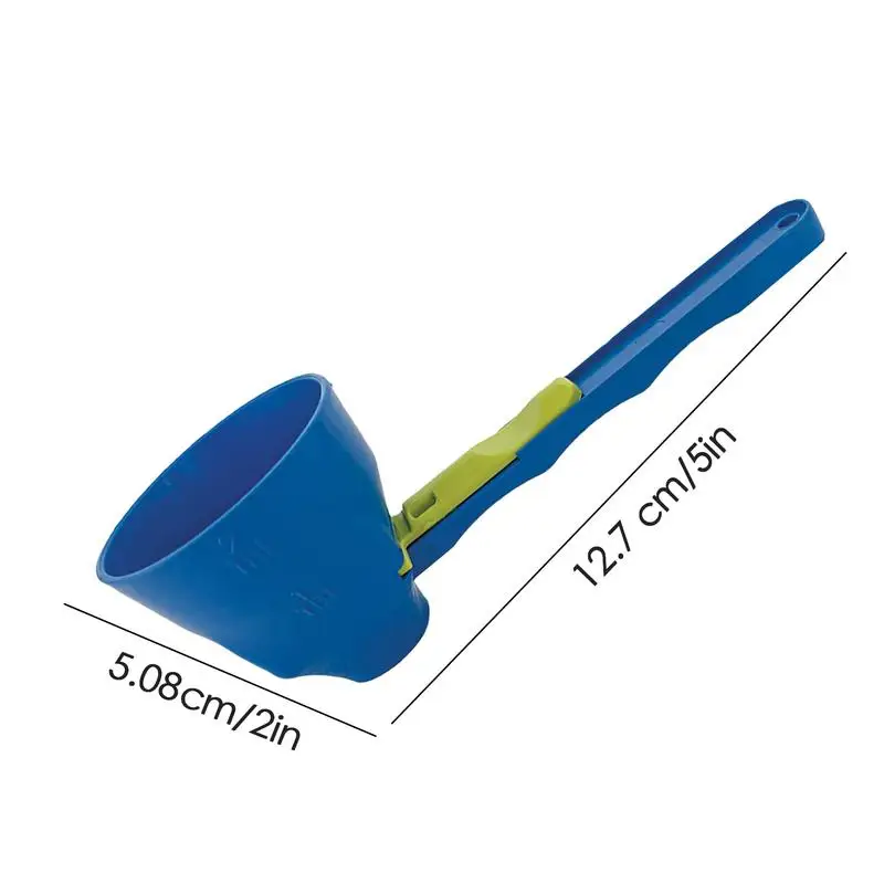 Imbuto per cucchiaio dosatore con manico più lungo Paletta per polvere Imbuto portatile Cucchiaio dosatore Imbuto Tazza di consistenza liquida addensata