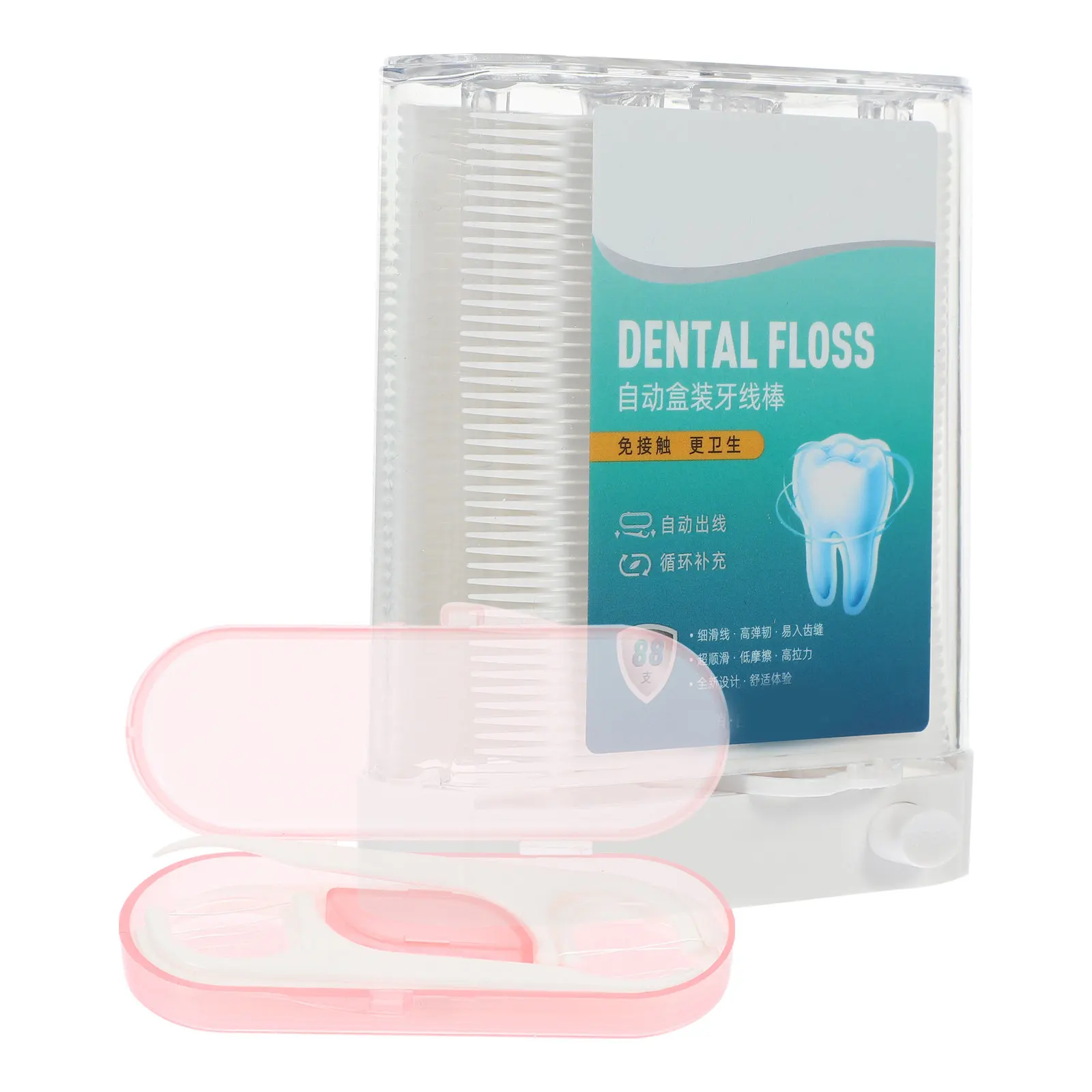 2 Boxes Automatic Floss Dispenser Disposable Teeth Flosses Compact Convenient Cleaning Floss Picks for Gums Bad Breath