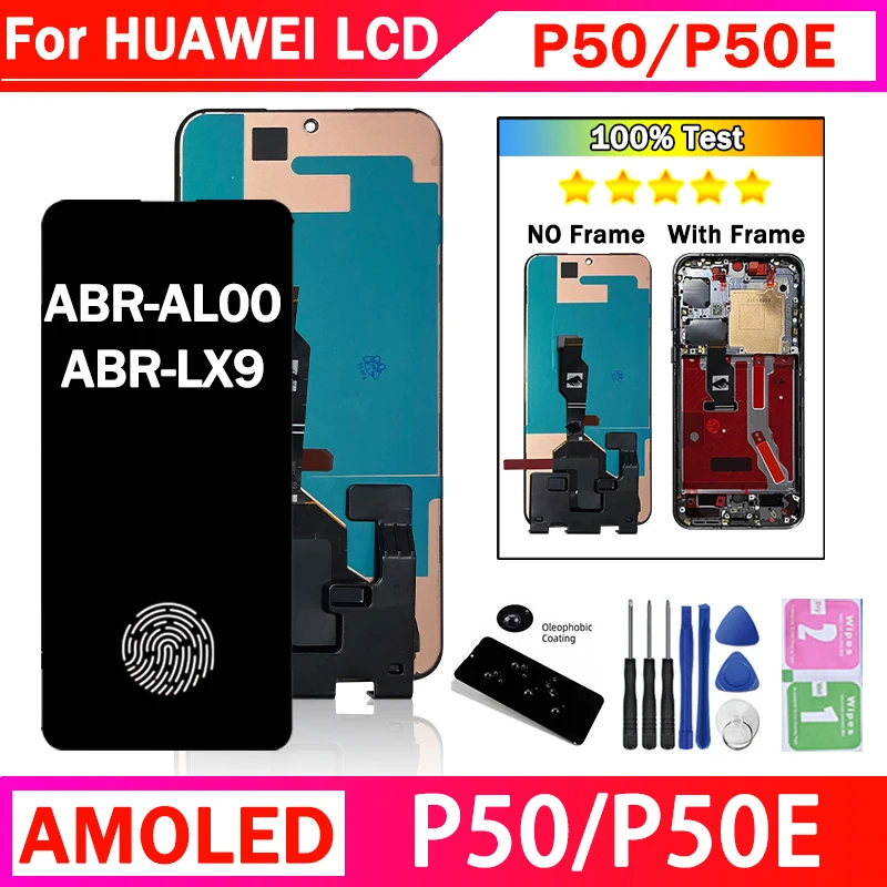 6.5“New 90Hz For Huawei P50 P50E LCD ABR-AL00 ABR-LX9 ABR-AL60 Display Touch Screen Digitizer Assembly Replacement