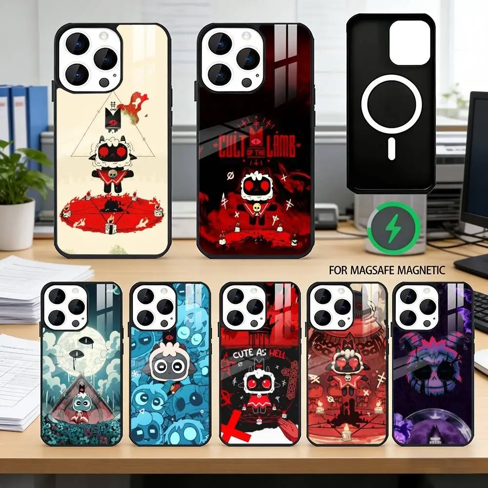 

Games Cult of the Lamb Phone Case For iPhone17,16,15,14,13,12,11 Plus,Pro Magnetic with Magsafe Wireless Charging