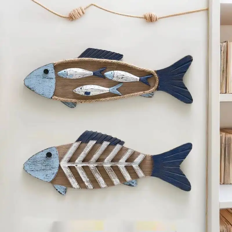 Mediterranean Style Creative Fish-Shaped Hanging Decoration Home 3D Decorations Restaurant Wall Bar Cafe Wall Decor