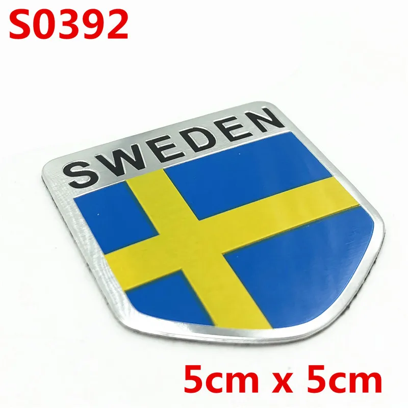 3D Aluminum Sweden Flag Emblem Decal Badge Car Sticker Motorcycle Decal For Car Body Window Decoration Volvo V70 XC60 S60 V60