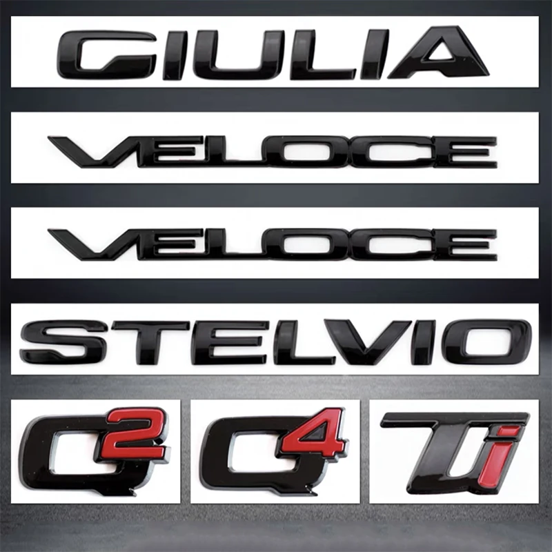 Q2 Q4 Giulia Giulietta Stelvio Veloce Ti Badge Emblem Car Stickers For Alfa Romeo Rear Boot Refit Trunk Label Logo Accessories