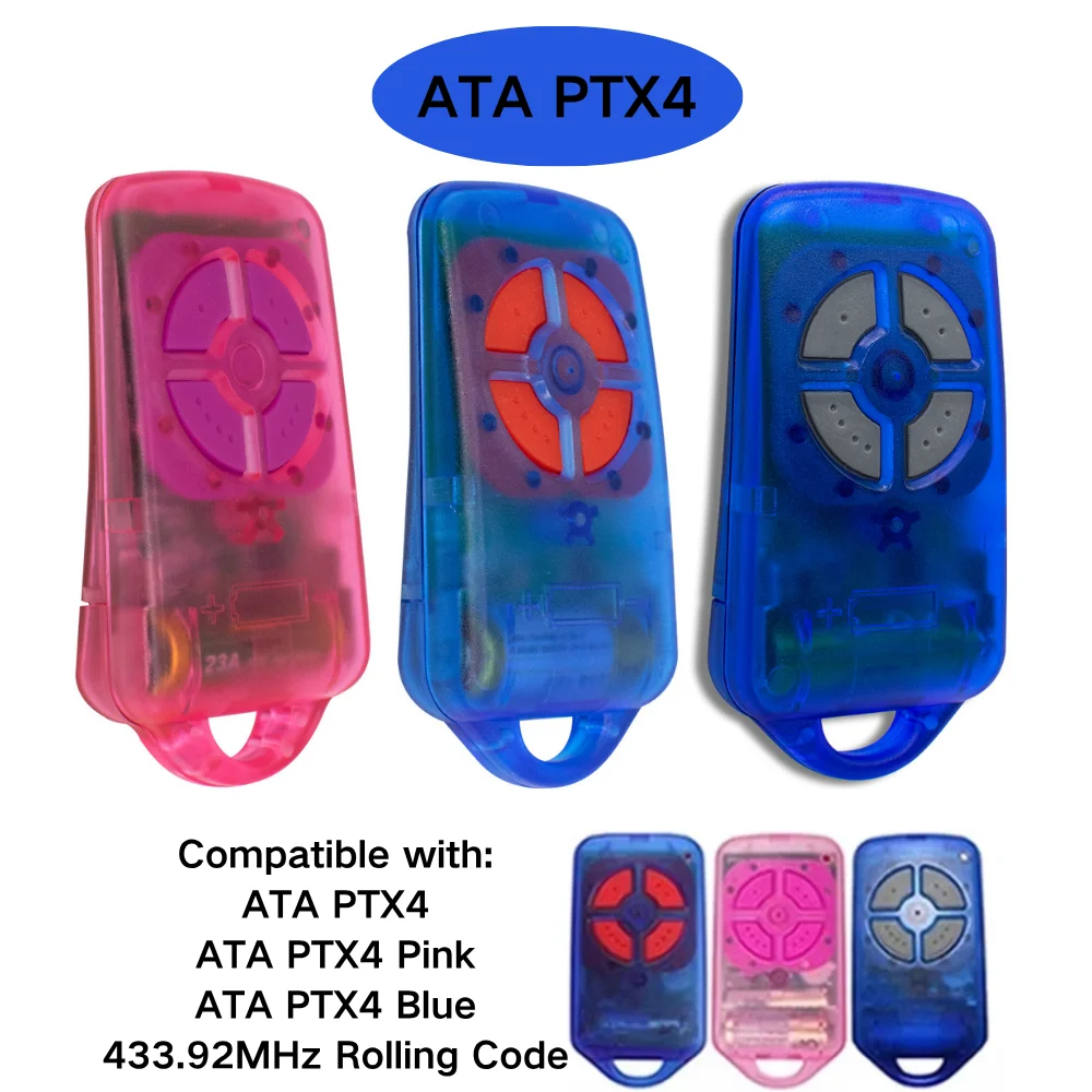 For ATA PTX-4 Securacode 433.92MHz Rolling Code Garage Door Opener Replacement Remote Control