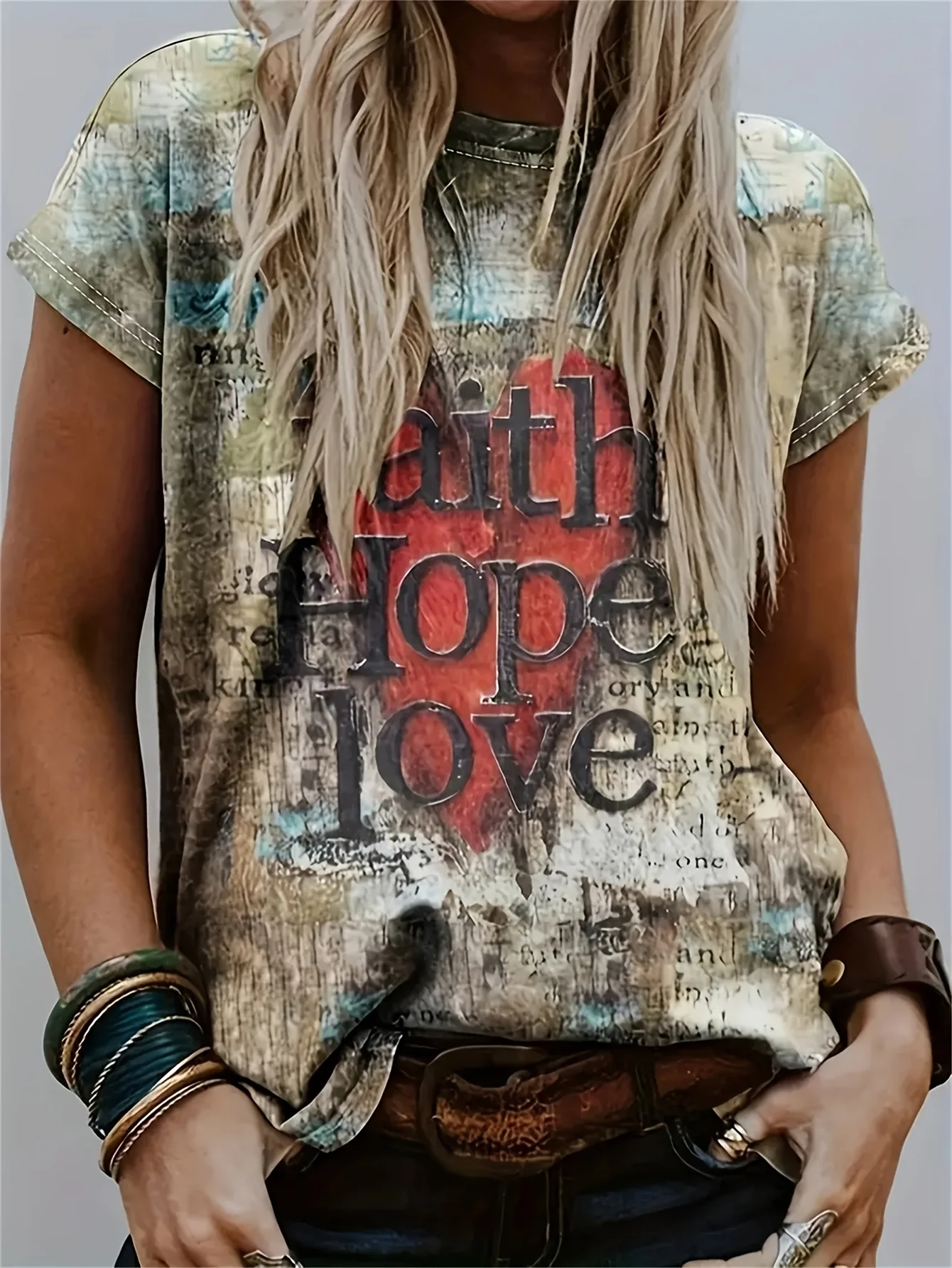 Vintage Print Women's Tee - 