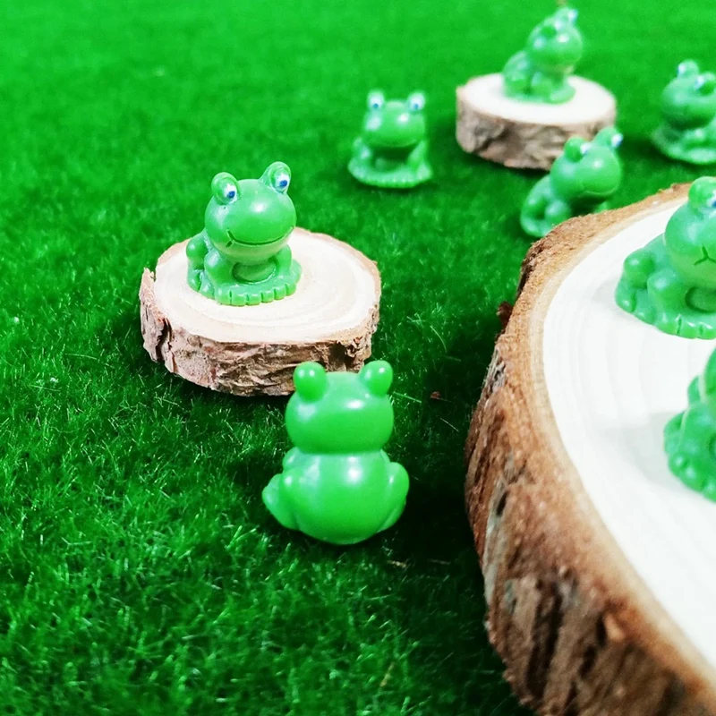 300 Piece Mini Frog Statue, As Shown Resin Small Micro-Type Plastic Little Frog Bulk  Garden Leap Year Ornament