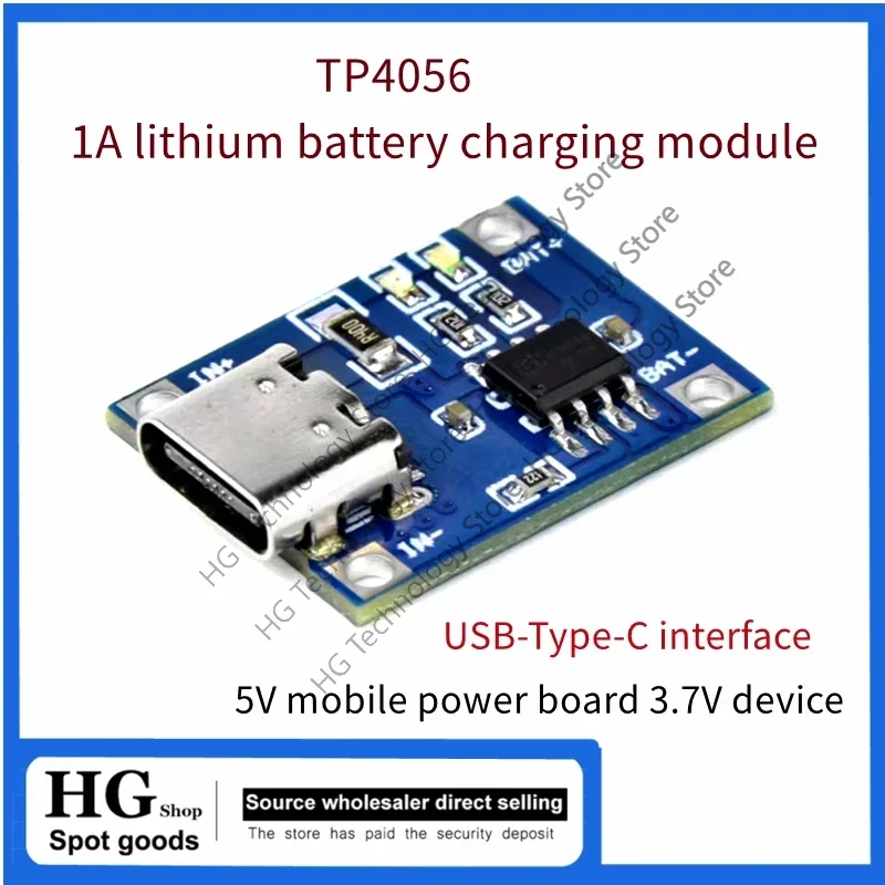 10PCS/Lot Original and brand new  TP4056 Type C   Lithium Battery Charger Module Battery Protection 18650