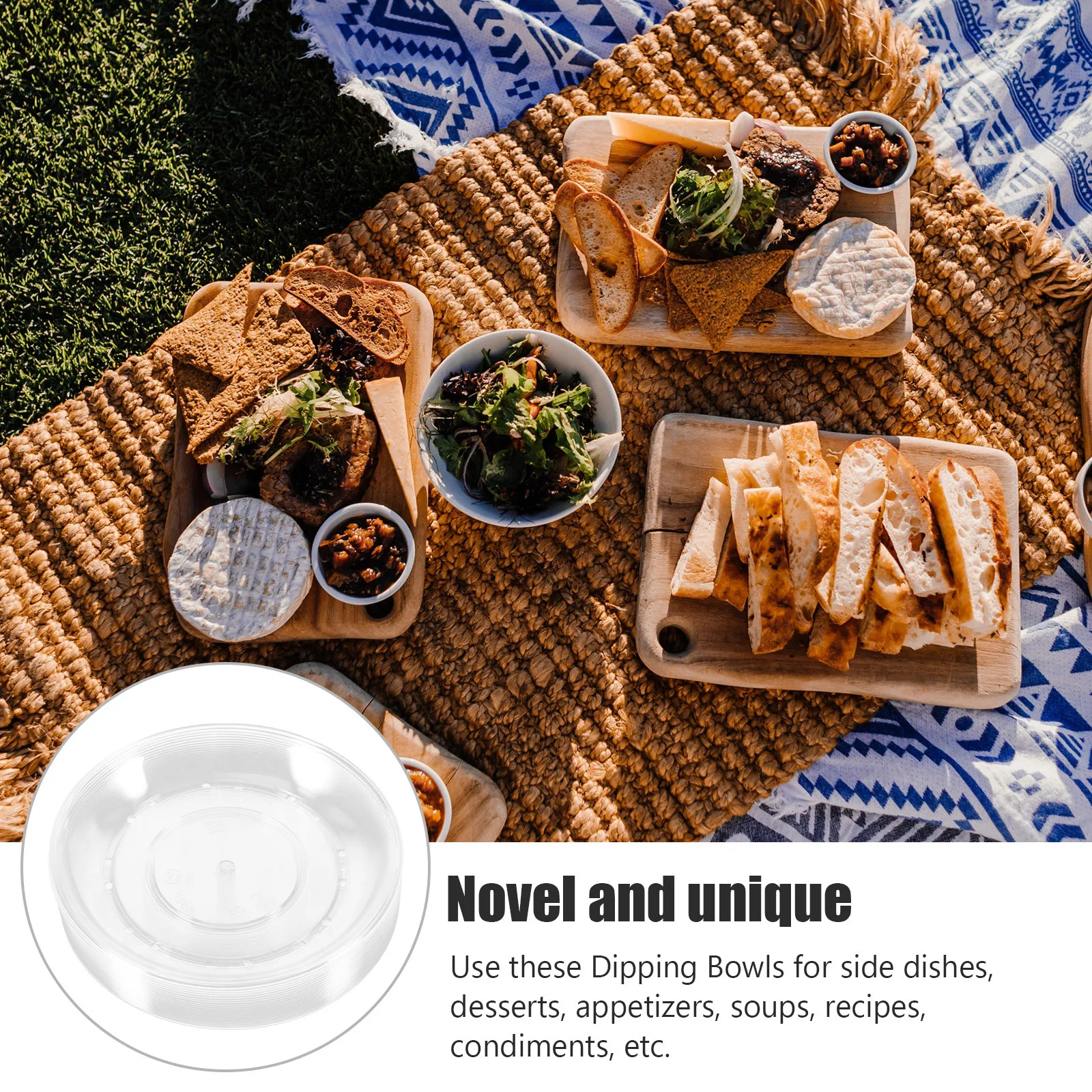 20pcs Transparent Serving Platters Dipping Bowls For Sauce Mustard Soy Condiments Appetizers Snacks Fruit Candy Chocolate Small