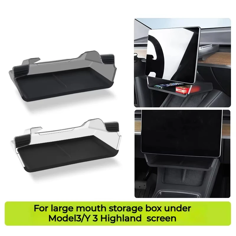 For 2021-2024 Tesla Model 3 Y new3 Center Control Under The Screen Storage Box ETC Anti-Slip Storage Compartment Accessories