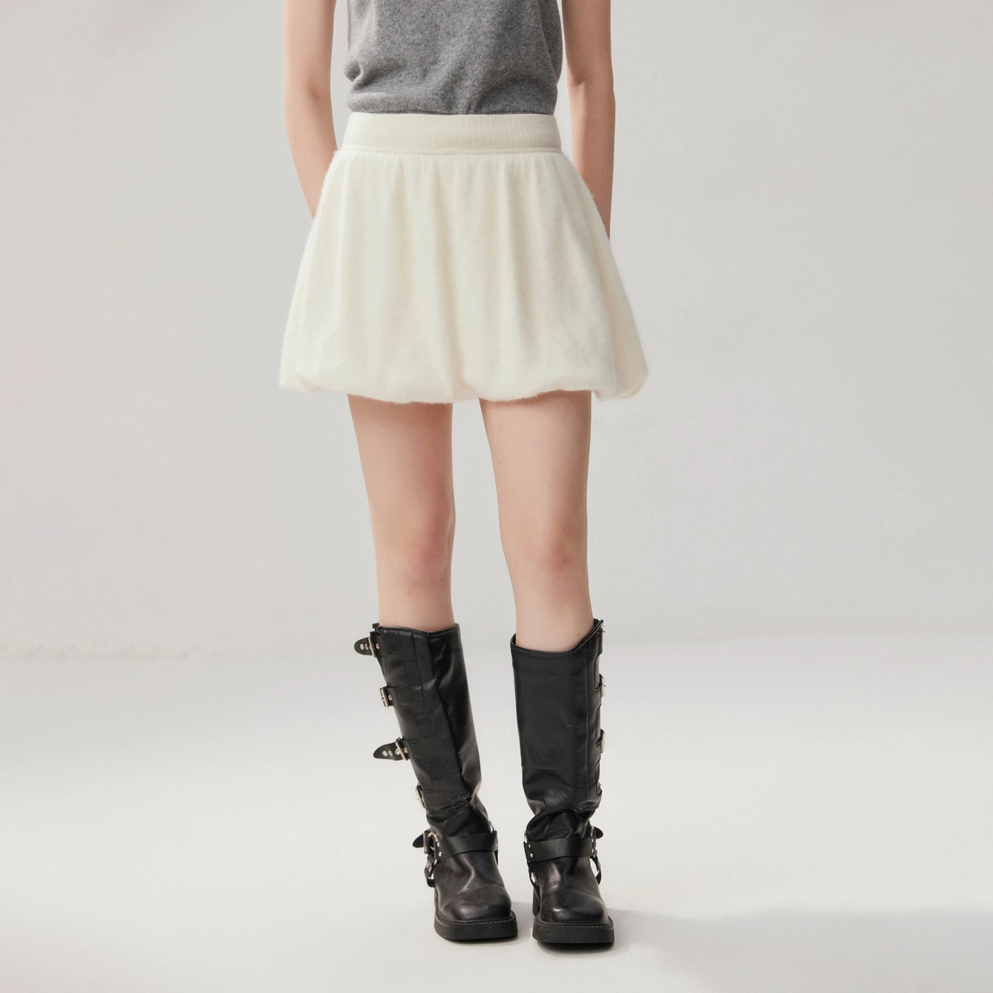 High Quality Women‘s Cashmere Divided Skirt Mini Skirt Spring Autumn Winter Fashion 100% Goat Cashmere Knit Short Divided Skirt