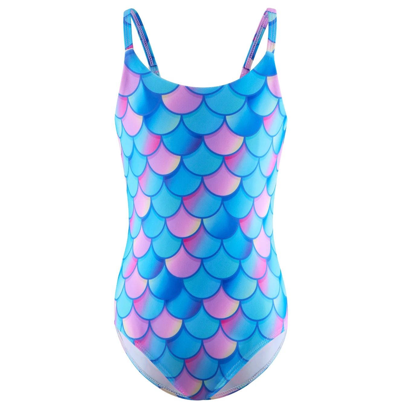 Traje de baño para niñas de una pieza con tirantes finos, traje de baño con estampado a escala, estilo piscina, Bikini con parte inferior cortada, natación para niños de guardería, verano