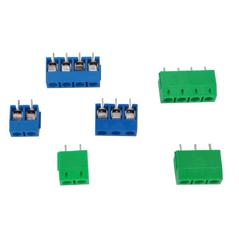 10/20/50Pcs/lot KF301-5.0-2P KF301-3P KF301-4P Pitch 5.0mm Straight Pin 2P 3P 4P Screw PCB Terminal Block Connector Blue Green