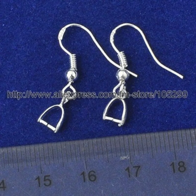 Wholesale 100PCS  Jewelry Findings Pinch Bail Soft  Sterlling Silver Hook Earring Earwire For Crystal Stones