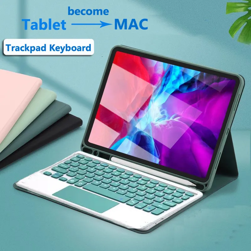 

For New IPad Air 13 2025 M3 M2 for IPad Air 13 Inch M2 Pro 12.9 13 Wireless Bluetooth PU Leather KeyBoard Case with Pen Holder