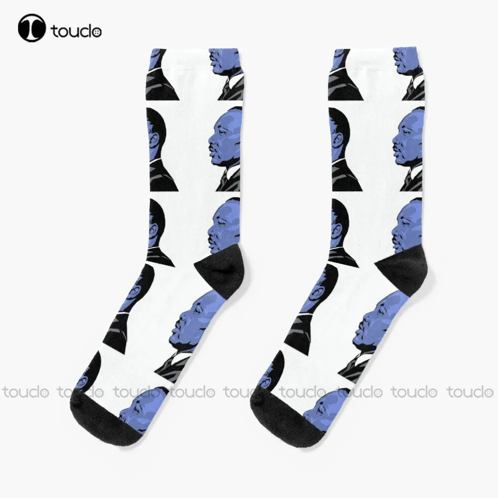 

Martin Luther King Jr Day (Blue Headshot) Socks Fun Socks For Women 360° Digital Print Comfortable Girls Sports Christmas Gift