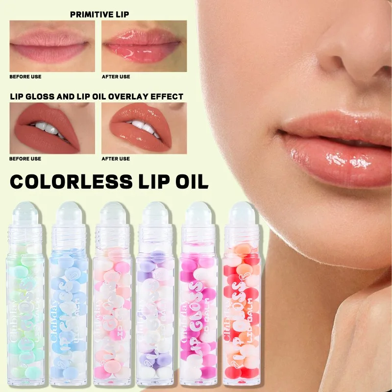 Olio per labbra idratante roll-on Finitura lucida all'acqua per volumi rimpolpanti e umidità tutto il giorno Facile applicazione Regali da indossare a lunga durata
