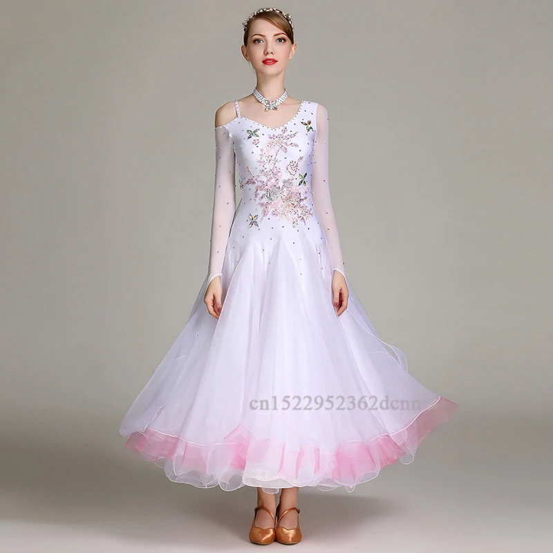 Ballsaal-Tanzkleid für Damen, Wettbewerb, Standard, moderne Tanzkleidung, langärmelig, elegant, Demeanor, Walzer, Bühnenkostüme