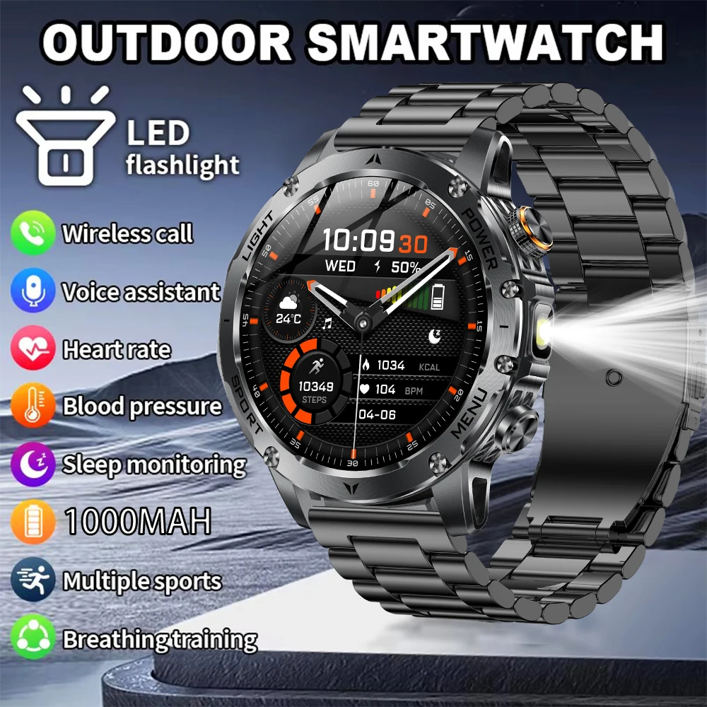 

GEJIAN Смарт-часы со светодиодной подсветкой, мониторинг сердца, храпа, кислорода, GPS-траектория, 1000 мАч, аккумулятор большой емкости, IP68, умные часы