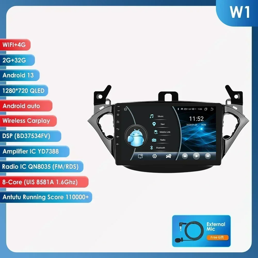 7862 Android Auto Radio Multimedia Speler Voor Opel Adam 2013 -2016 Voor Corsa E 2015 -2019 Audio Stereo Carplay Auto Touchscreen